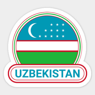 Uzbekistan Country Badge - Uzbekistan Flag Magnet
