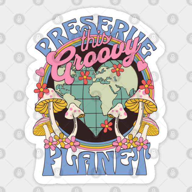 Retro Preserve the Planet Sticker by HolidayBug