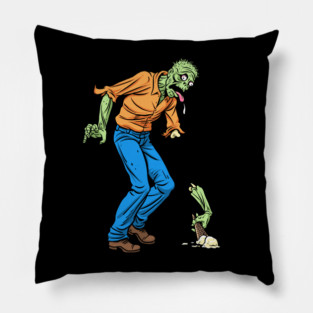 Sad Zombie and Ice Cream Cone Pillow