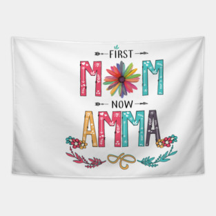 First Mom Now Amma Wildflowers Happy Mothers Day Tapestry