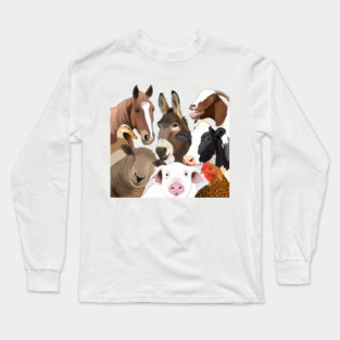 Farm animals Portrait Long Sleeve T-Shirt