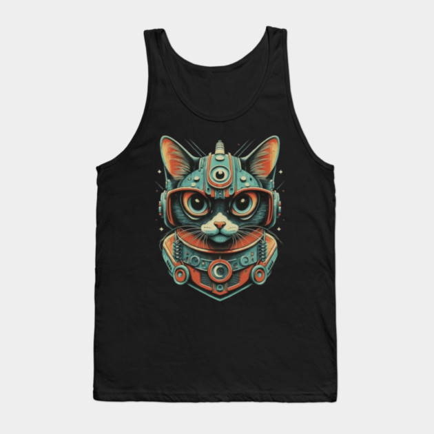 CyberCat Tank Top by DIGITAL MERCH CREATIONS