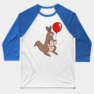Red Balloon Kangaroo Baseball T-Shirt