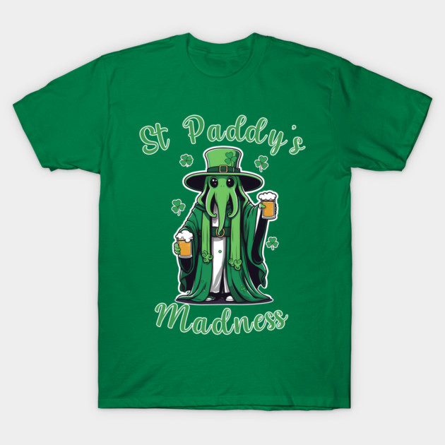 St Paddy's Day Madness: Cthulhu Celebrates! T-Shirt by WolfMerrik