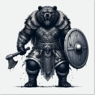 Norse Mythology Viking Warrior Bear Berserker Posters and Art