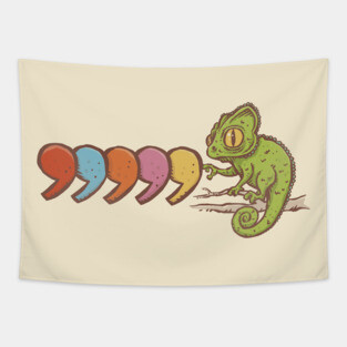 Comma Chameleon Tapestry
