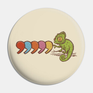 Comma Chameleon Pin