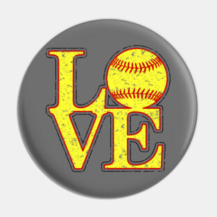 Vintage LOVE Girl's Softball Fastpitch Softball Lover Fast Pitch Pin