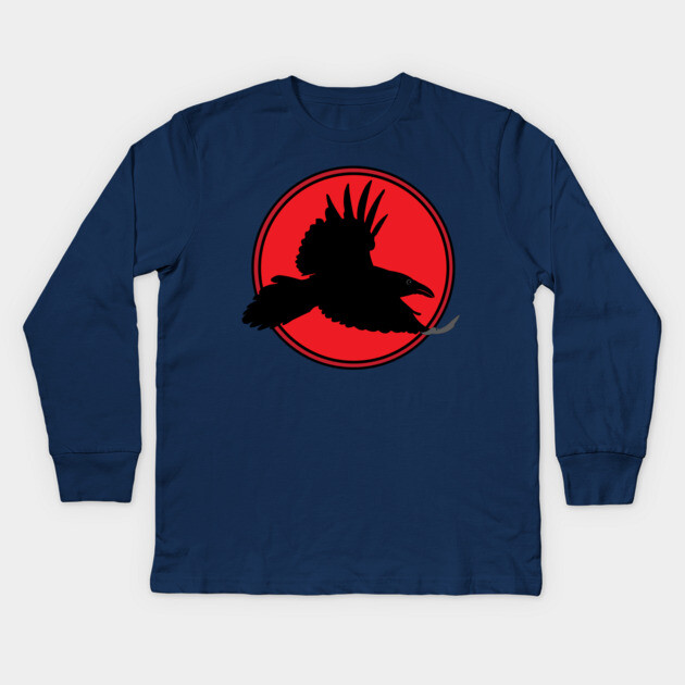 The Raven in Red Kids Long Sleeve T-Shirt by DickinsonDesign