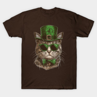 Leprechaun Cat St Catricks Day T-Shirt
