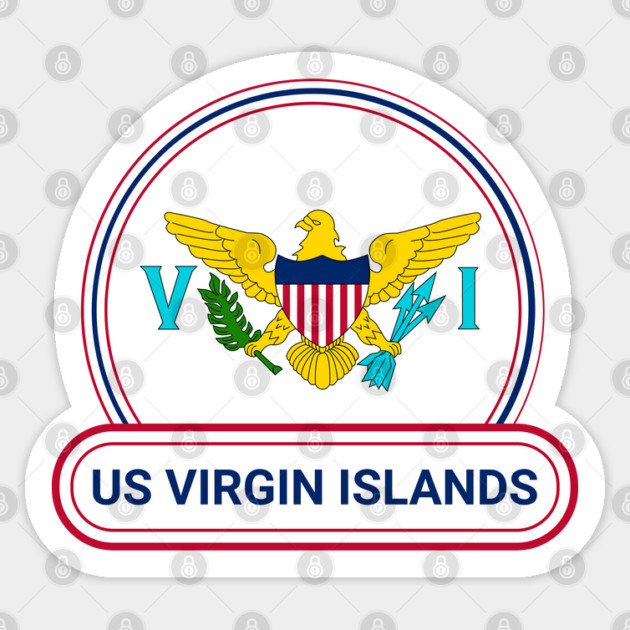 US Virgin Islands Country Badge - US Virgin Islands Flag Sticker by Yesteeyear