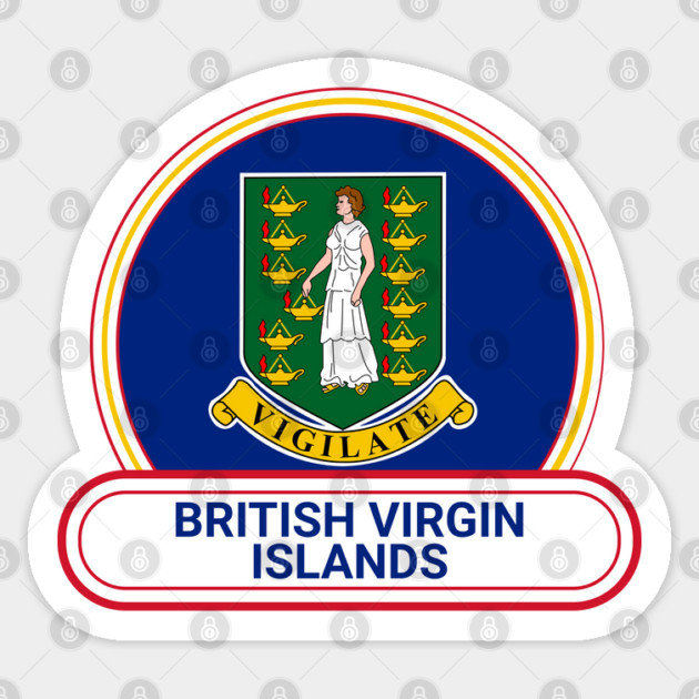 British Virgin Islands Country Badge - British Virgin Islands Flag Sticker by Yesteeyear