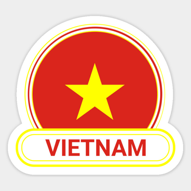 Vietnam Country Badge - Vietnam Flag Magnet by Yesteeyear
