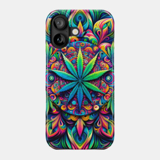 Psychedelic Cannabis Mandala Phone Case