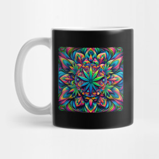 Psychedelic Cannabis Mandala Mug