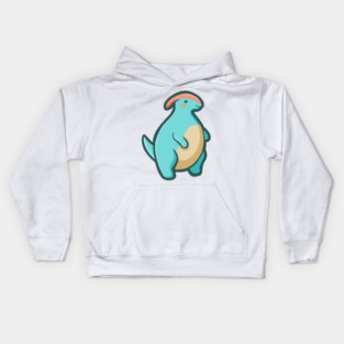 Chubby Parasaurolophus, Dino, Dinosaur Kids Hoodie