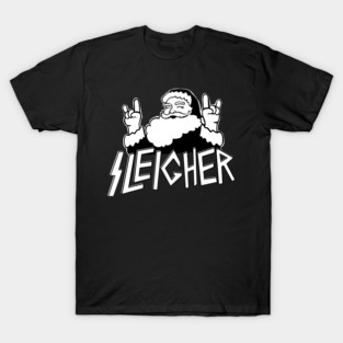 Santa goes Metal Santa Sleigher Funny Christmas for Metalheads T-Shirt