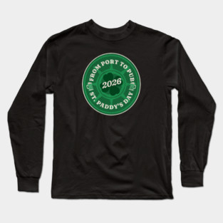 From Port To Pub - Cruise Vacation - St. Patrick's Day 2026 Long Sleeve T-Shirt