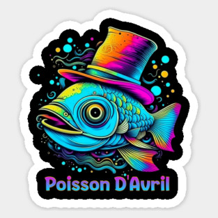 Psychedelic April Fish Sticker