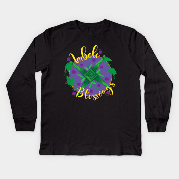 Imbolc Blessings Kids Long Sleeve T-Shirt by DickinsonDesign