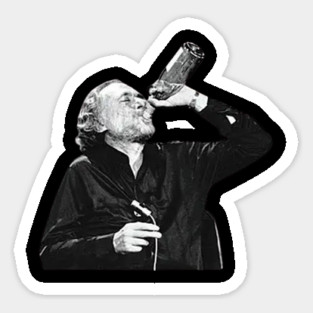 Charles Bukowski Drink - Black Vintage Sticker
