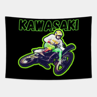 Vintage Motocross Kawasaki Tapestry