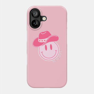 Preppy Pink Smiley Cowgirl Phone Case