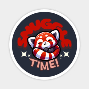 Cute Chibi Red Panda - Napping for Snuggle Time Magnet