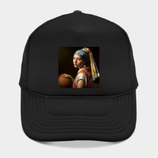 Court Elegance: Pearl Earring Girl's March Madness Hat