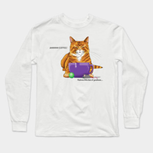 Coffee Cat Long Sleeve T-Shirt