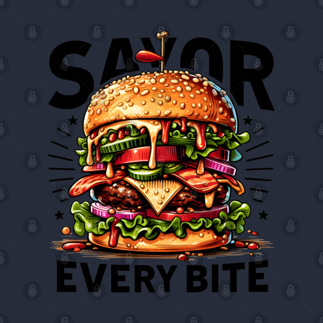 Savor Every Bite – Bold Juicy Burger Foodie Graphic by MakerMind8.2