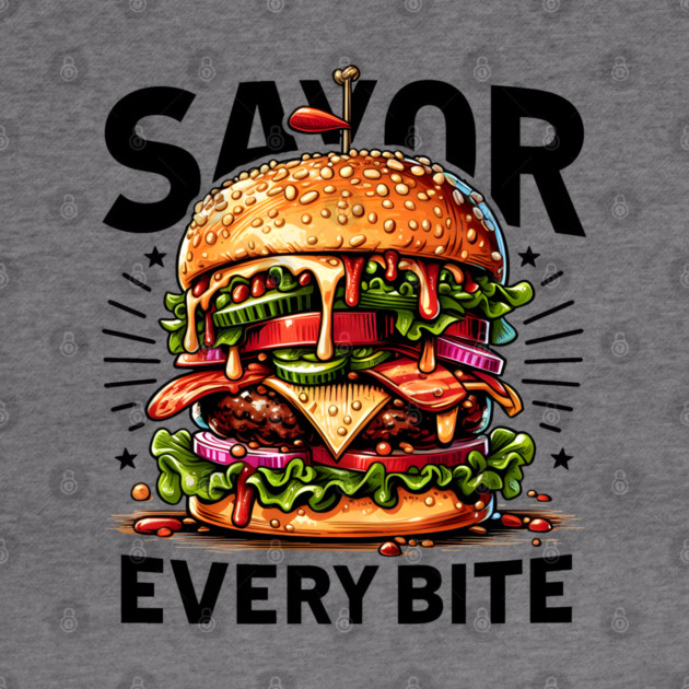 Savor Every Bite – Bold Juicy Burger Foodie Graphic by MakerMind8.2