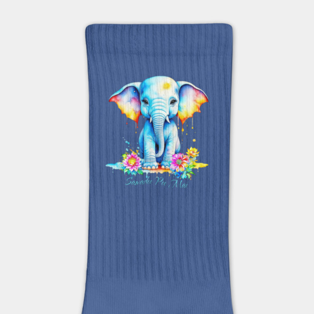 Watercolor Elephant Songkran Festival by HolidayBug