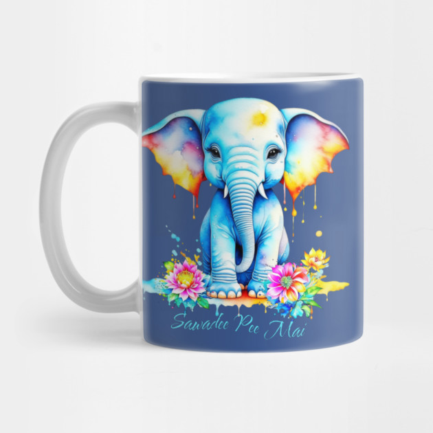 Watercolor Elephant Songkran Festival by HolidayBug