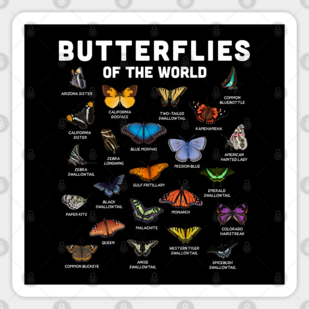 Butterflies of the World Sticker by GoshWow®