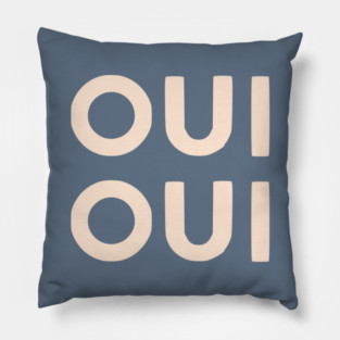 Oui Oui Retro French Hand Lettering Pillow