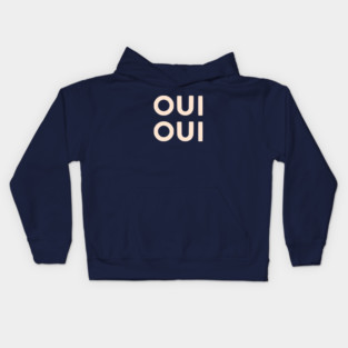 Oui Oui Retro French Hand Lettering Kids Hoodie