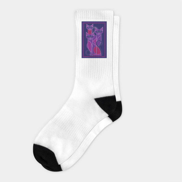 Tree Cats Socks by DickinsonDesign