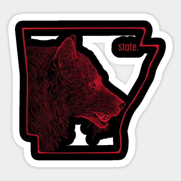 Red Wolf State Sticker by rt-shirts