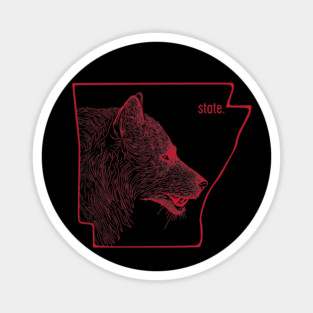 Red Wolf State Magnet