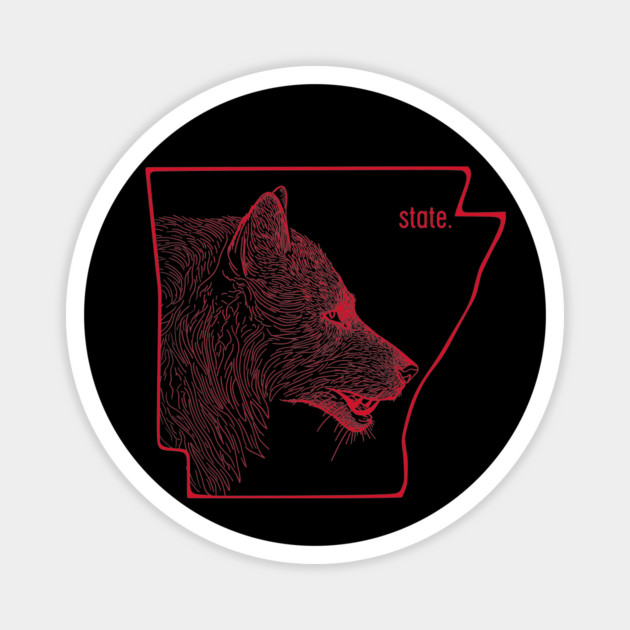 Red Wolf State Magnet by rt-shirts