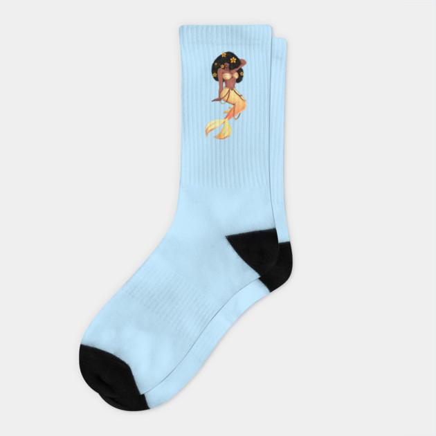 Cute Afro African Mermaid, Black History Socks by logiamerch