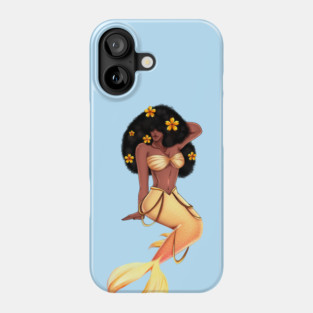 Cute Afro African Mermaid, Black History Phone Case