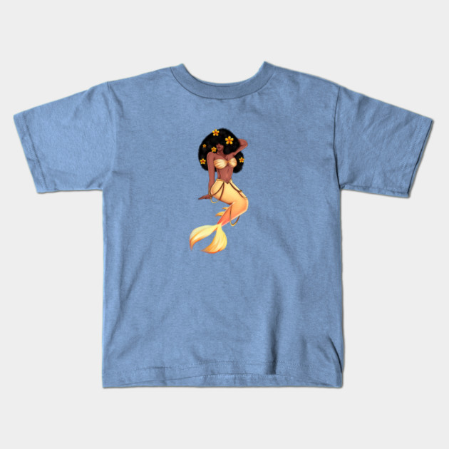Cute Afro African Mermaid, Black History Kids T-Shirt by logiamerch