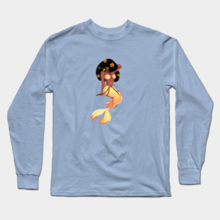Cute Afro African Mermaid, Black History Long Sleeve T-Shirt