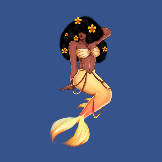 Cute Afro African Mermaid, Black History by logiamerch
