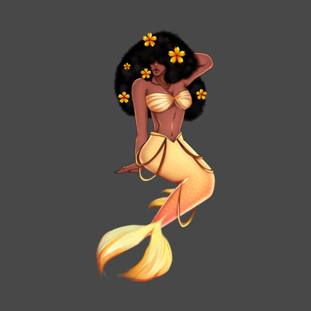 Cute Afro African Mermaid, Black History by logiamerch