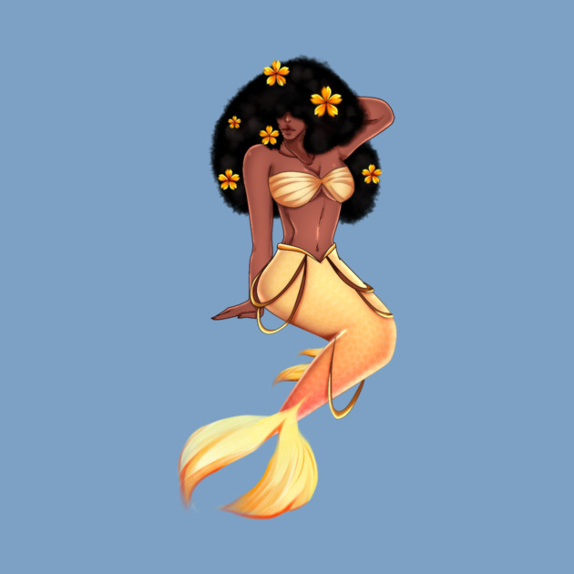Cute Afro African Mermaid, Black History by logiamerch