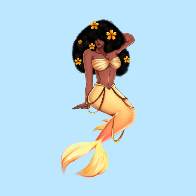 Cute Afro African Mermaid, Black History by logiamerch