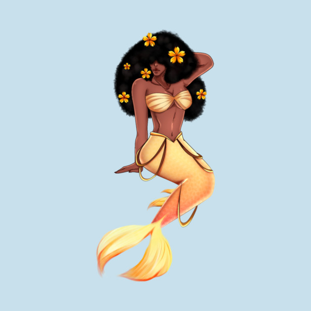 Cute Afro African Mermaid, Black History by logiamerch